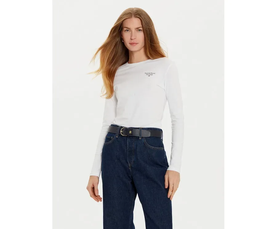 obrazek 1 Tommy Jeans Bluzka Essential DW0DW18793 Biały Slim Fit