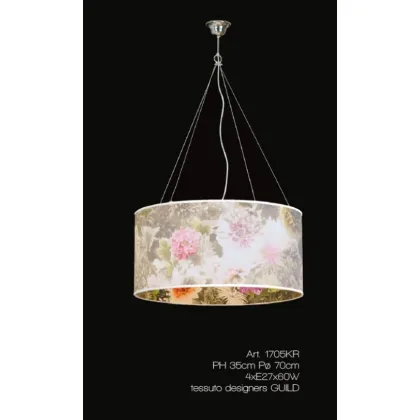 Zdjęcie Stylowa lampa sufitowa z abażurem z tkaniny Designers Guild - Il Paralume Marina