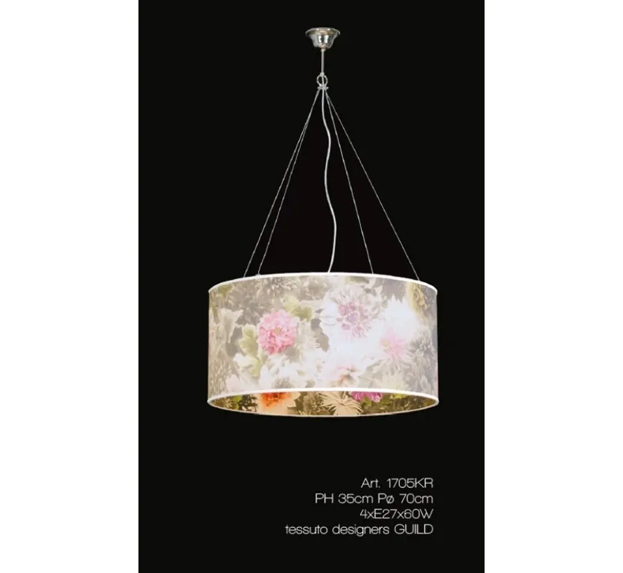 obrazek 1 Stylowa lampa sufitowa z abażurem z tkaniny Designers Guild - Il Paralume Marina