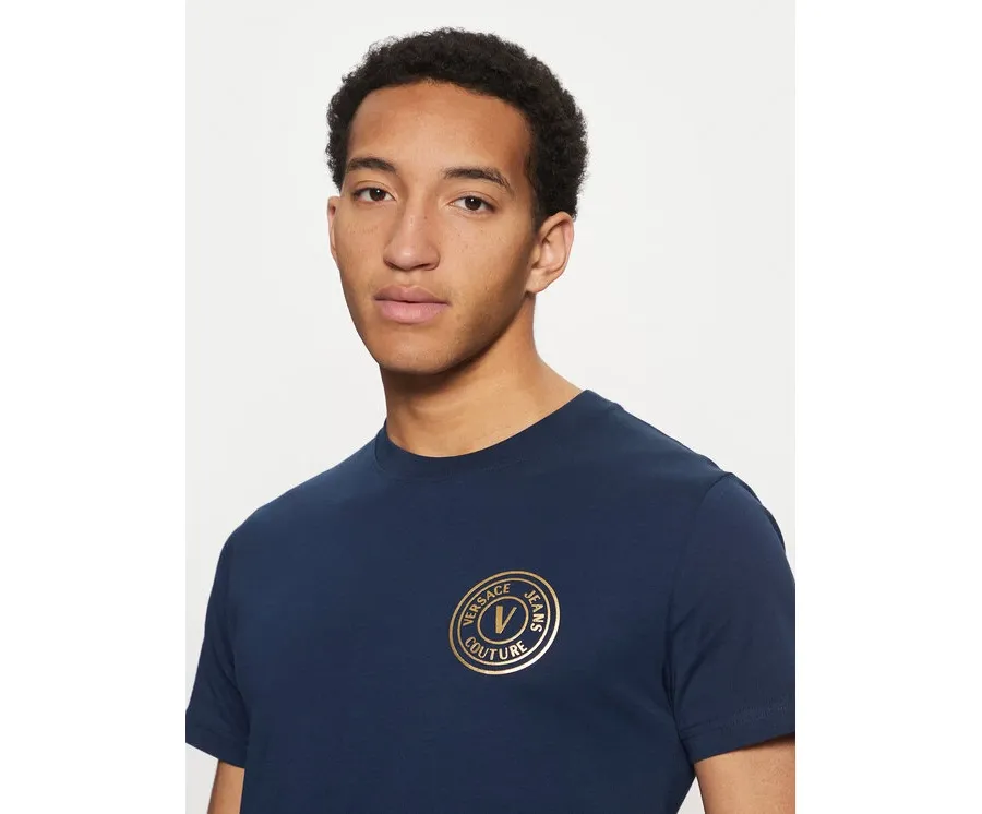 obrazek 1 Versace Jeans Couture T-Shirt 78GAHT00 Niebieski Regular Fit