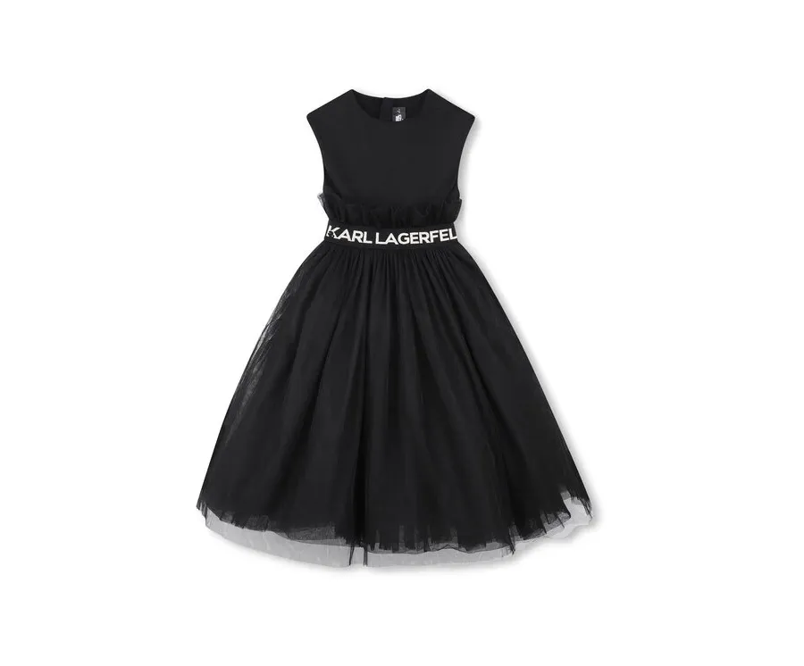 obrazek 1 Karl Lagerfeld Kids Sukienka codzienna Z30467 S Czarny Regular Fit