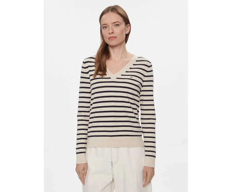 obrazek 1 Tommy Hilfiger Sweter WW0WW40098 Beżowy Regular Fit