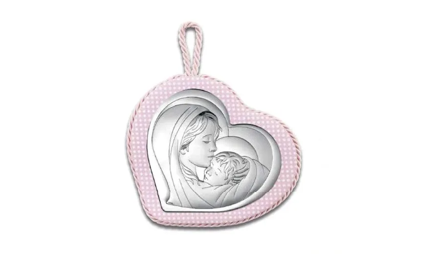 obrazek 1 Stylowa pozytywka w kształcie niebieskiego serca z przedstawieniem Madonny z dzieciątkiem