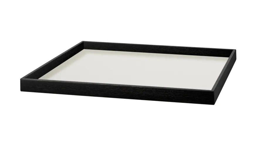 obrazek 1 Skórzana biała taca do przekąsek Mondo 35x35xH3 cm