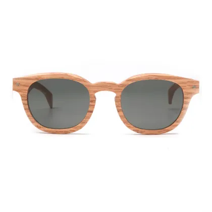 Zdjęcie Dębowe, jasne okulary o owalnym kształcie - Legno Light