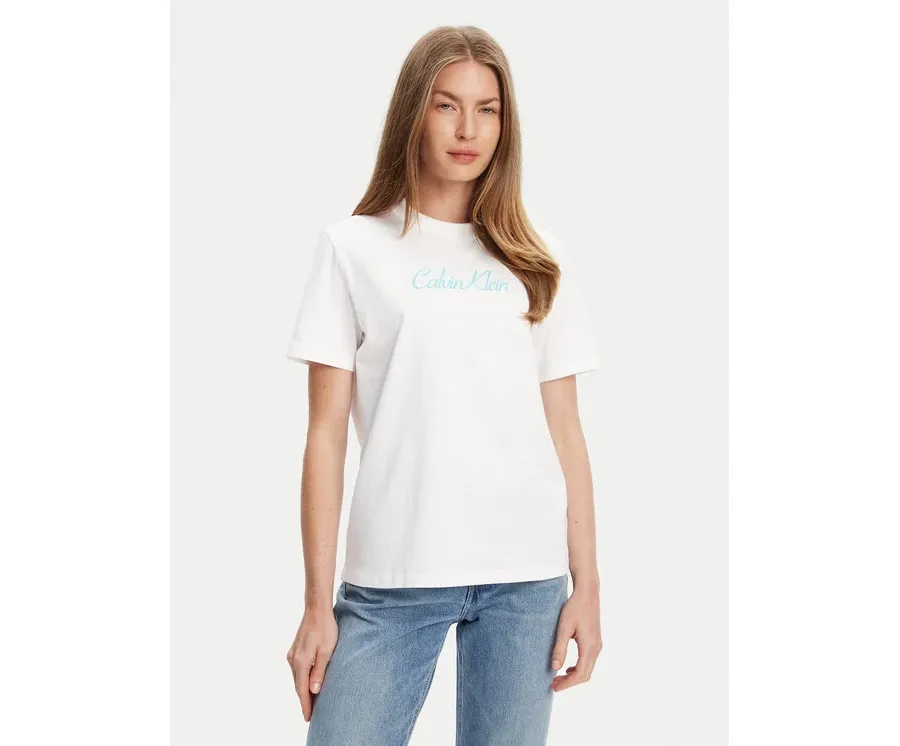 obrazek 1 Calvin Klein Jeans T-Shirt Classic Logo LV047C854G Biały Regular Fit