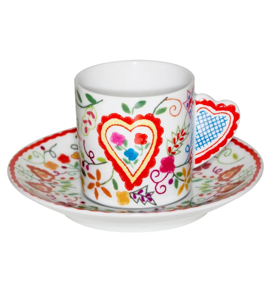 picture 1 Coffee cup and saucer inspired by Valentine's day from the Vila Verde collection - Vista Alegre