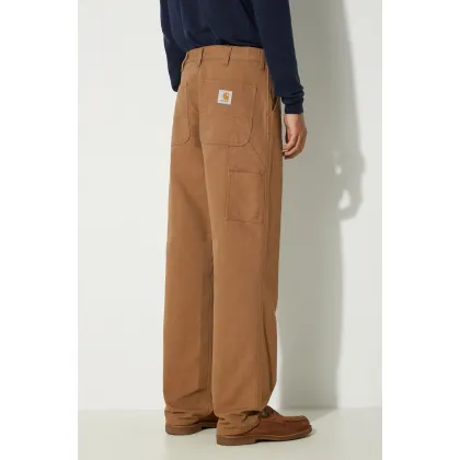 Zdjęcie Carhartt WIP spodnie bawełniane Single Knee Pant kolor brązowy proste I031497.HZ02