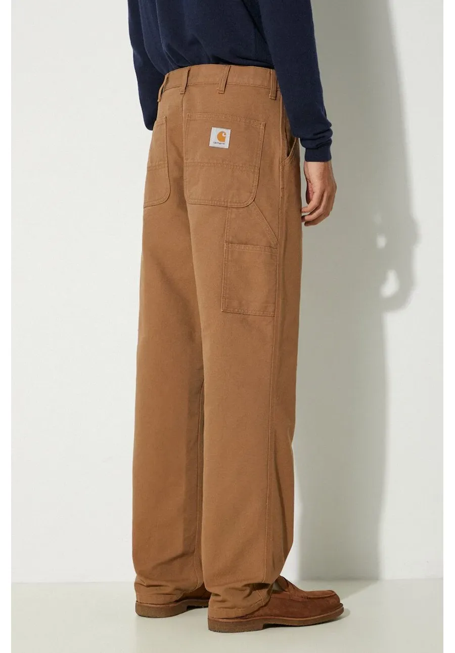 obrazek 1 Carhartt WIP spodnie bawełniane Single Knee Pant kolor brązowy proste I031497.HZ02