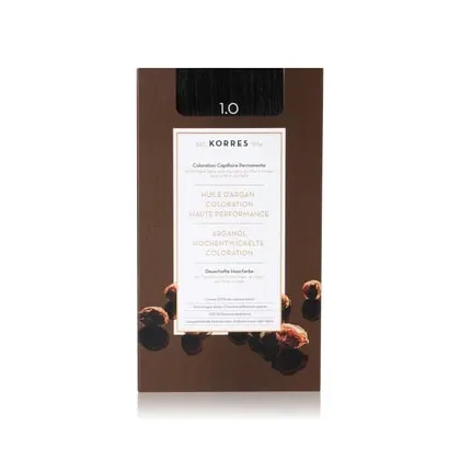 Zdjęcie KORRES Argain Oil Advanced Hair Colour Black / Schwarz 1.0 Farba do włosów 1 szt.
