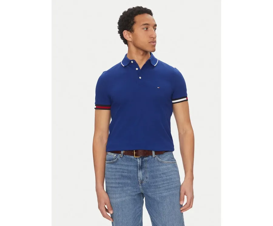 obrazek 1 Tommy Hilfiger Polo Flag Cuff MW0MW38458 Niebieski Slim Fit