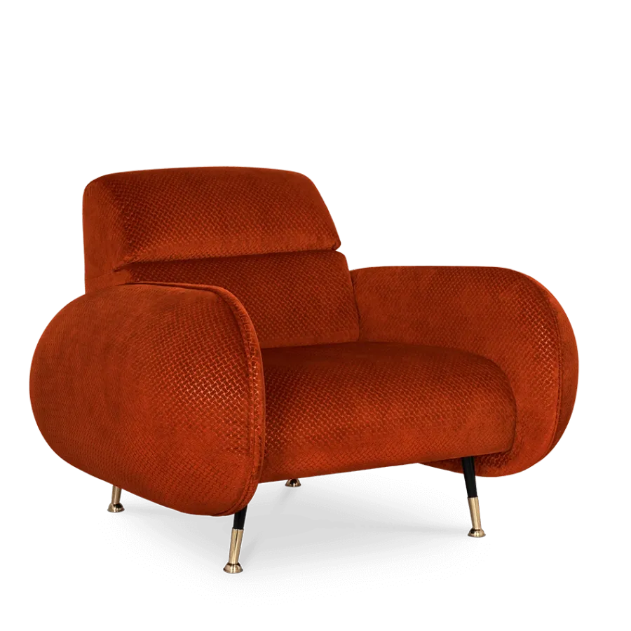 obrazek 1 Czerwony fotel do salonu - Essential Home