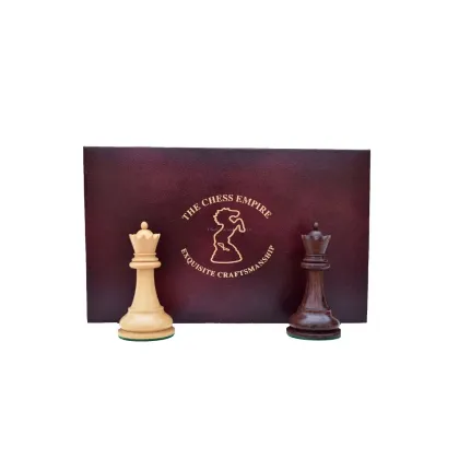 Zdjęcie Bordowe pudełko ze skóry ekologicznej do przechowywania pionków - The Chess Empire