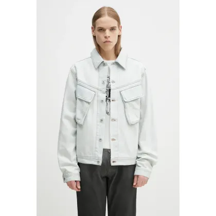 Zdjęcie Marcelo Burlon kurtka jeansowa Bleach Denim Cargo Jacket Light Blue No kolor niebieski przejściowa CMYE01HS25DEN0014000