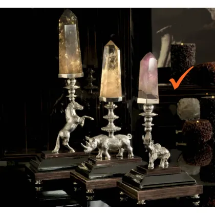 Picture Brass amethyst elephant figure on an ebony base