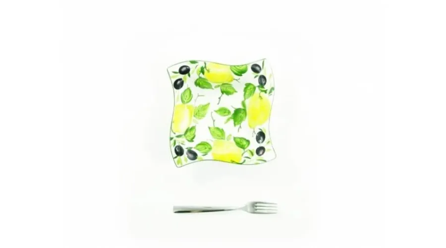 obrazek 1 Średnia kwadratowa ręcznie malowana miska na sałatki lub zupę - Le Ceramiche