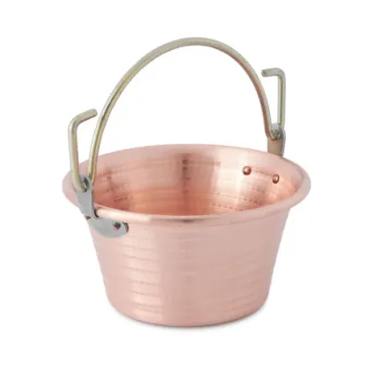 Zdjęcie Paiolo - żelazo i miedź - garnek do polenty z łukowatym uchwytem ø 24 cm - Cu Artigiana