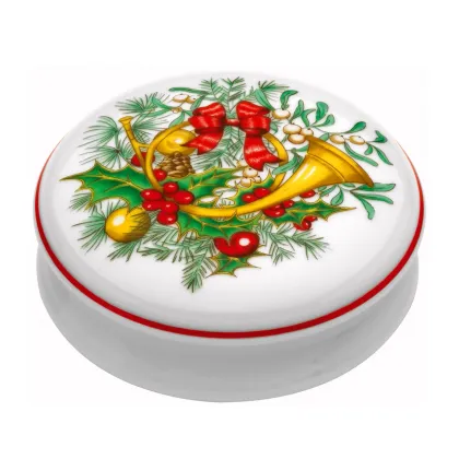 Picture Christmas round porcelain container - Vista Alegre