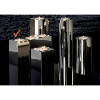 Picture A tasteful nickel-plated brass candle holder for three tea lights