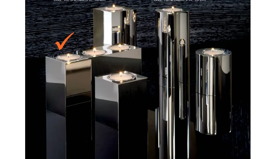 obrazek 1 Gustowny niklowany mosiężny świecznik na trzy podgrzewacze