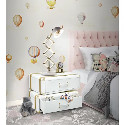 Picture Fantastic children's bedside table with travel suitcases
