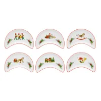 Zdjęcie Zestaw 6 talerzy na sałatkę z porcelany z kolekcji Christmas Magic inspirowanej Londynem - Vista Alegre