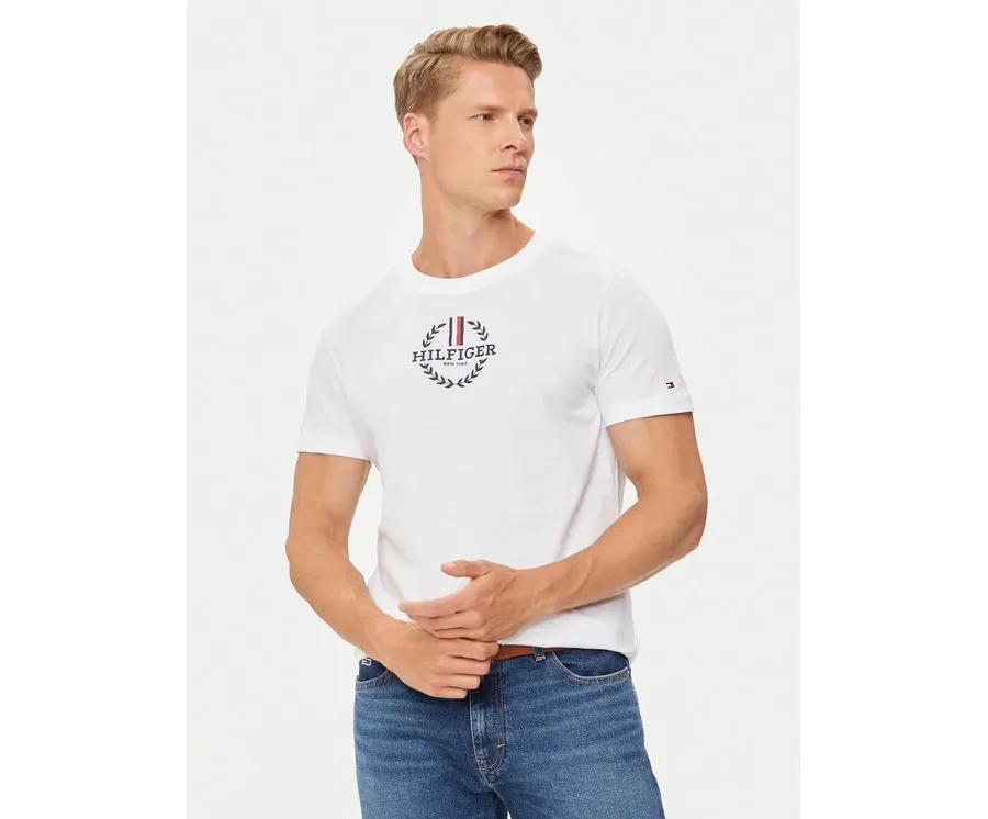 obrazek 1 Tommy Hilfiger T-Shirt Global Stripe MW0MW34388 Biały Regular Fit