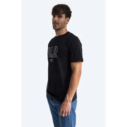 Zdjęcie Norse Projects t-shirt bawełniany Niels Teknisk Logo kolor czarny z nadrukiem N01.0570.9999-9999