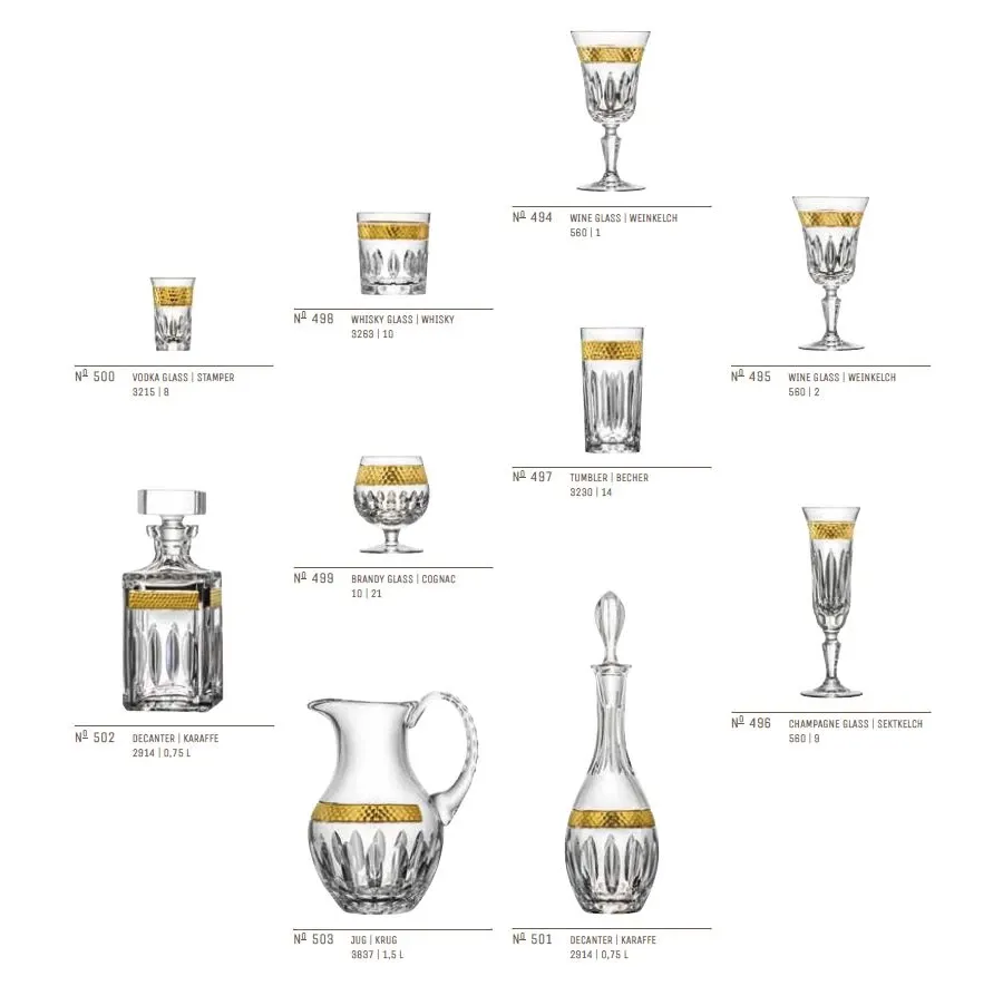 obrazek 3 Kieliszek do brandy z kryształu o złoconej dekoracji