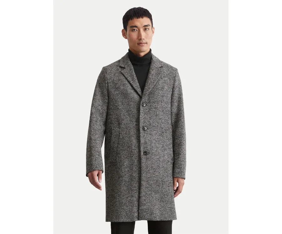 obrazek 1 Marc O'Polo Płaszcz wełniany 429 0258 71022 Szary Regular Fit