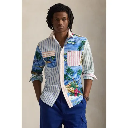 Zdjęcie Polo Ralph Lauren koszula bawełniana męska kolor multicolor regular z kołnierzykiem klasycznym 710958150