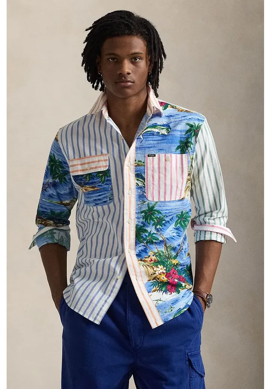 obrazek 1 Polo Ralph Lauren koszula bawełniana męska kolor multicolor regular z kołnierzykiem klasycznym 710958150