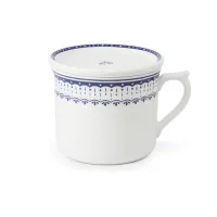 Picture Luxurious porcelain mug with a lid decorated with a delicate blue ornament - Leander