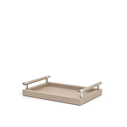 Zdjęcie Taca z drewnianą konstrukcją pokrytą prawdziwą skórą