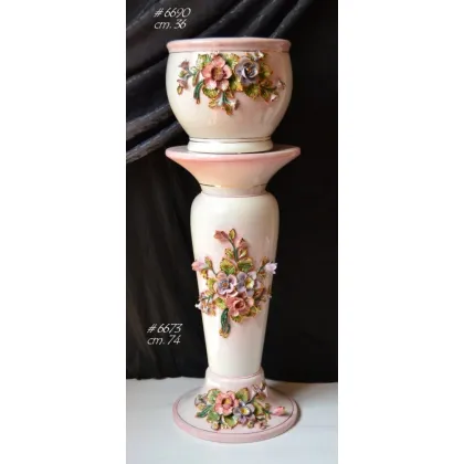 Picture Ceramic column and decorative flowerpot from an Italian manufacturer