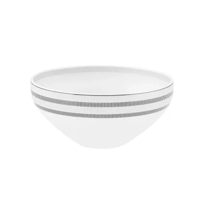 Zdjęcie Miska na płatki z porcelany z kolekcji Elegant z czarnym motywem w równoległe pionowe linie - Vista Alegre