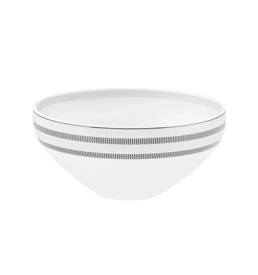 obrazek 1 Miska na płatki z porcelany z kolekcji Elegant z czarnym motywem w równoległe pionowe linie - Vista Alegre
