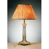 Picture Luxurious Empire lamp in crystal with a pleated shade – Il Paralume Marina