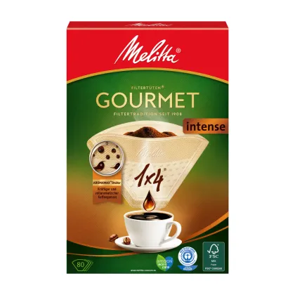 Zdjęcie Melitta - Papierowe filtry do kawy 1x4 - Gourmet Intense - 80 sztuk MELITTA