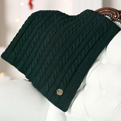 Zdjęcie Kocyk Vienne z wełną merino Szmaragdowy