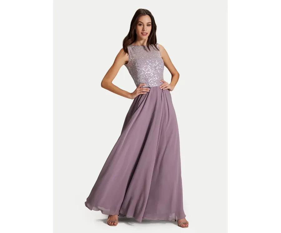 obrazek 1 Swing Sukienka wieczorowa 5AH15700 Fioletowy Slim Fit