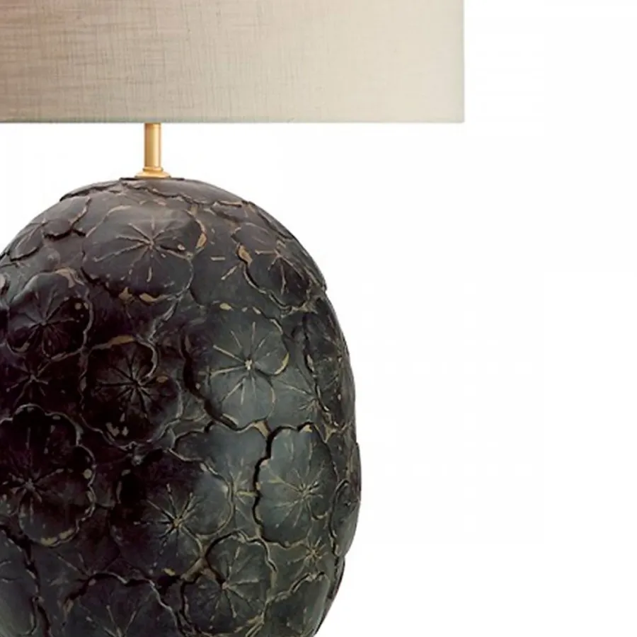 obrazek 4 Owalna ceramiczna wysoka lampa stołowa H.39xL.28xP.28 cm
