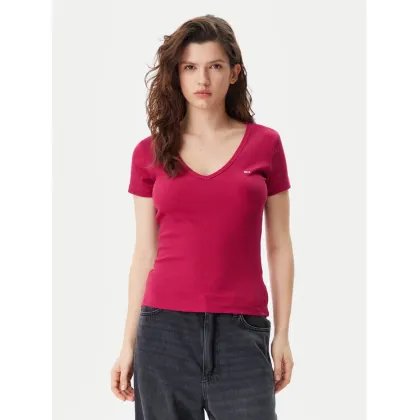 Zdjęcie Tommy Jeans T-Shirt Essential DW0DW17385 Różowy Slim Fit