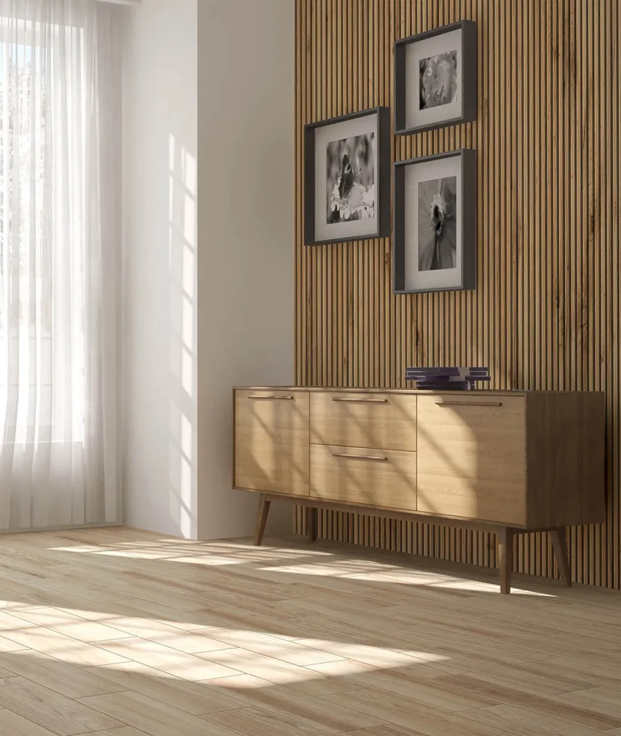 obrazek 1 275x12,3x1,6 cm LD Lamel ryflowany (dąb wotan) - Panel ścienny i sufitowy 3D