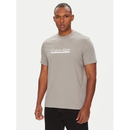 Zdjęcie Calvin Klein T-Shirt Outline Tape Graphic LV04RC852G Szary Regular Fit