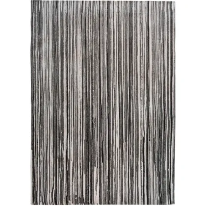 Zdjęcie Niecodzienny szaro czarny dywan w paski - GREY STRIPES 8630
