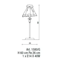 Zdjęcie Ekskluzywna lampa ze starego złota i czarnego florenckiego kryształu z kloszem z czarnej koronki – Il Paralume Marina