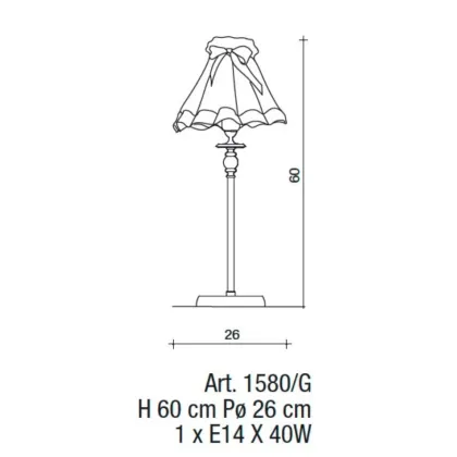 Zdjęcie Ekskluzywna lampa ze starego złota i czarnego florenckiego kryształu z kloszem z czarnej koronki – Il Paralume Marina
