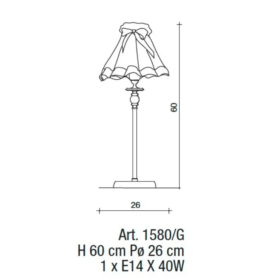 obrazek 1 Ekskluzywna lampa ze starego złota i czarnego florenckiego kryształu z kloszem z czarnej koronki – Il Paralume Marina