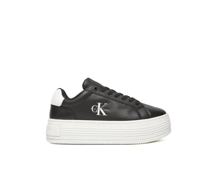 obrazek 1 Calvin Klein Jeans Sneakersy Bold Flatf Low Lace Lth YW0YW01878 Czarny